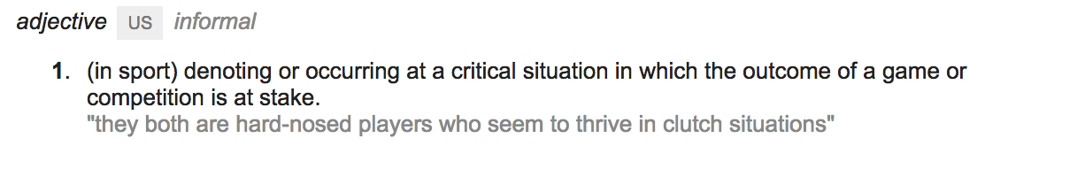 (in sport) denoting or occurring at a critical situation in which the outcome of a game or competition is at stake.